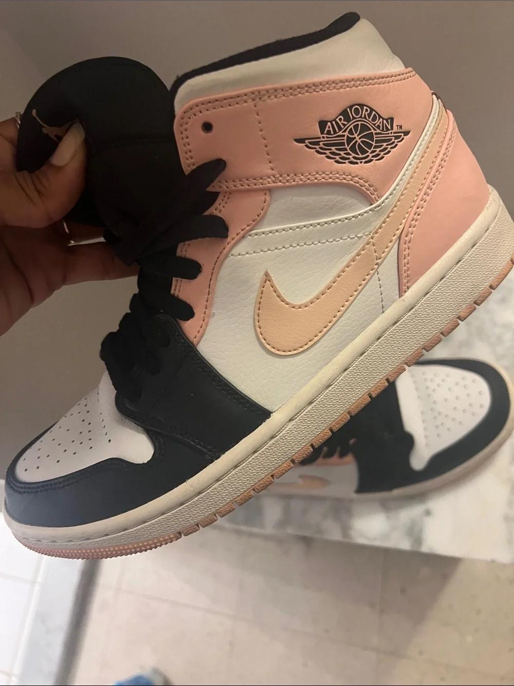 Jordan Men’s High-Top Sneakers Pink & Black